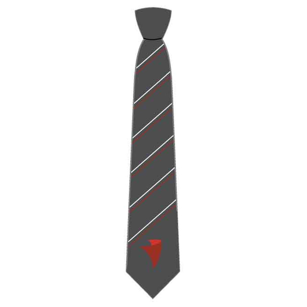 Clip-On Tie - Grey White Red - Grades 1-4 - GEMS Legacy School - Dubai