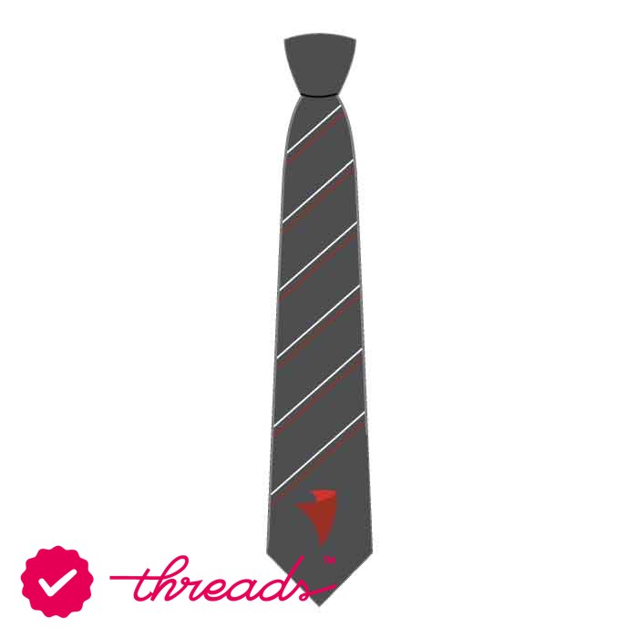 Full Tie - Grey White Red - Grades 5-12 - GEMS Legacy School - Dubai