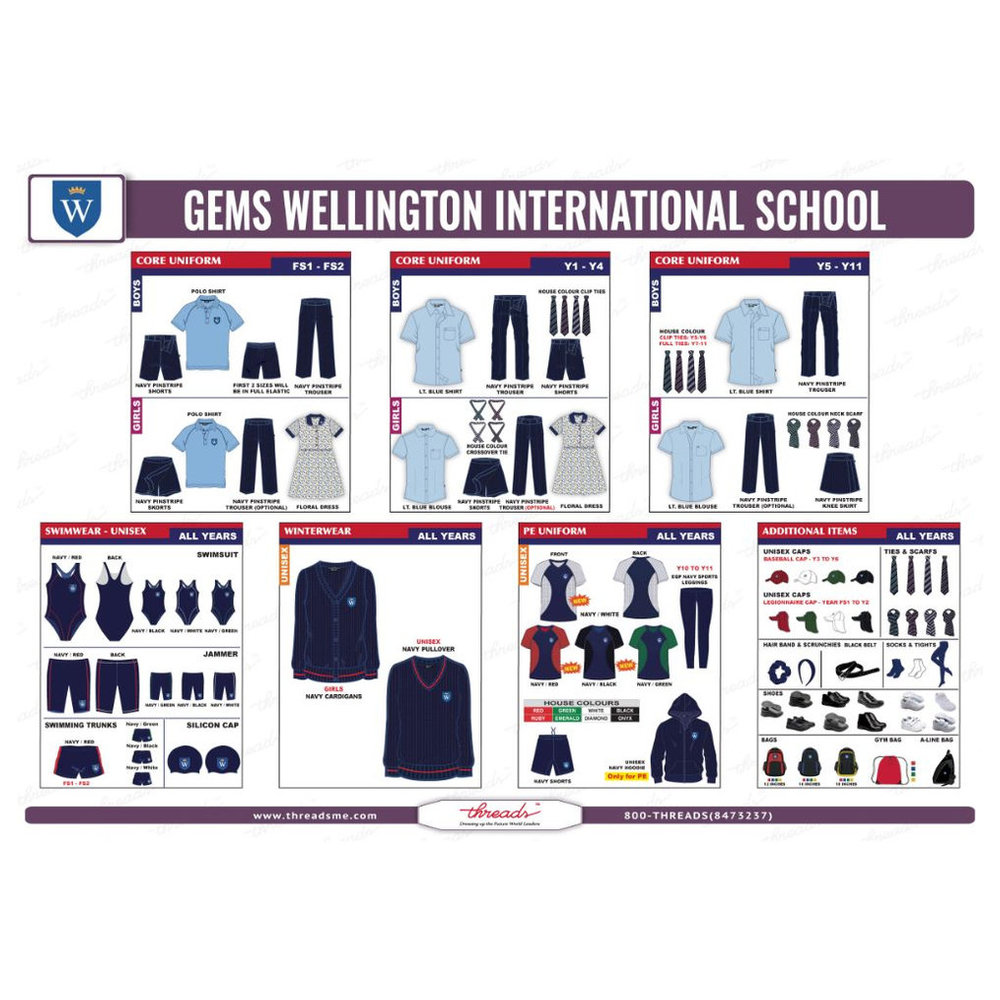 Knee Skirt - Navy Pinstriped - GEMS Wellington International School - Dubai