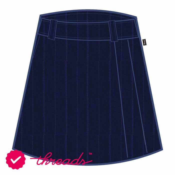 Knee Skirt - Navy Pinstriped - GEMS Wellington Academy - Silicon Oasis