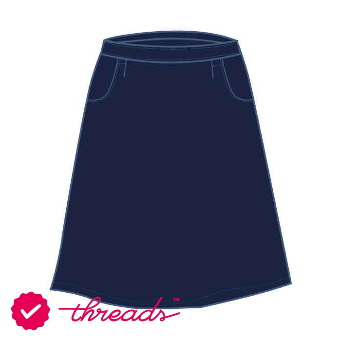 Navy Pinstriped Knee Skirt - GEMS Royal Dubai School