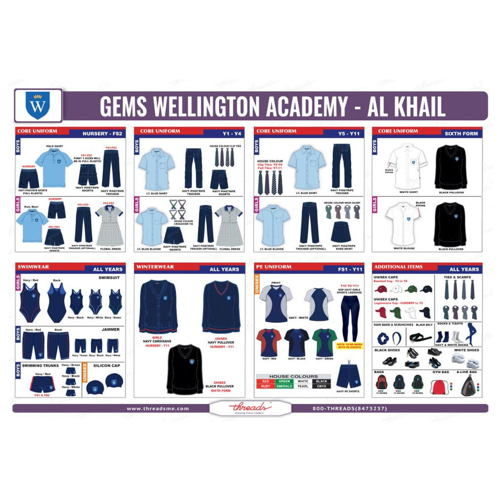 Pinstriped Skort - Navy - GEMS Wellington Academy - Al Khail