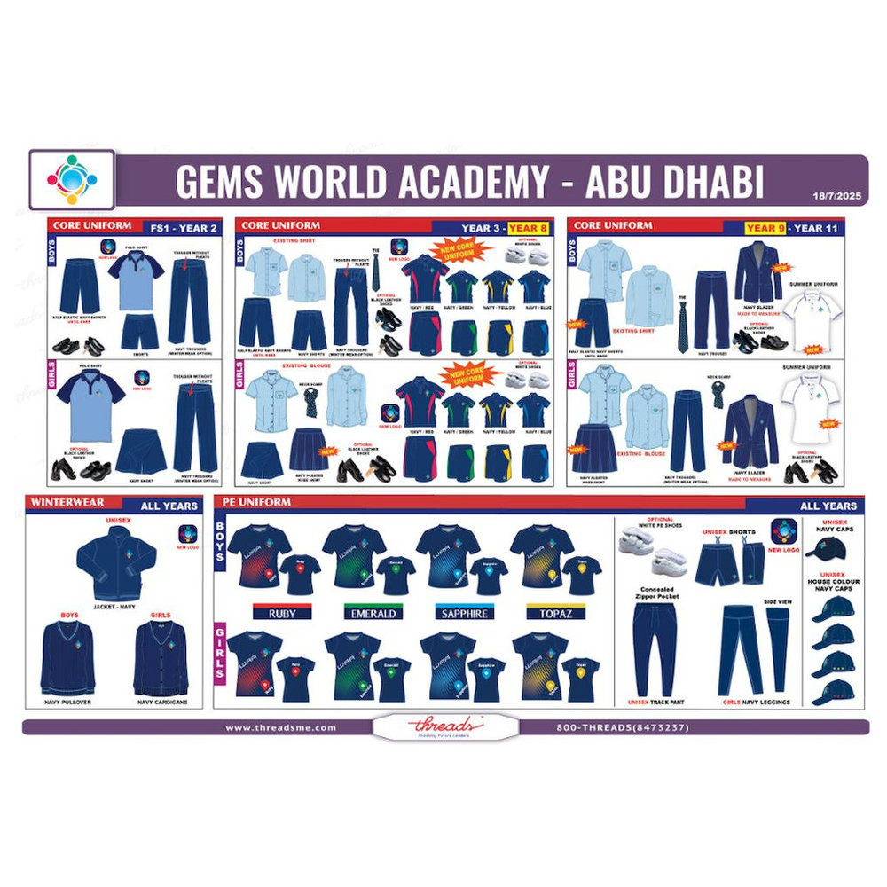 Shorts Knee Length - Navy - GEMS World Academy - Abu Dhabi