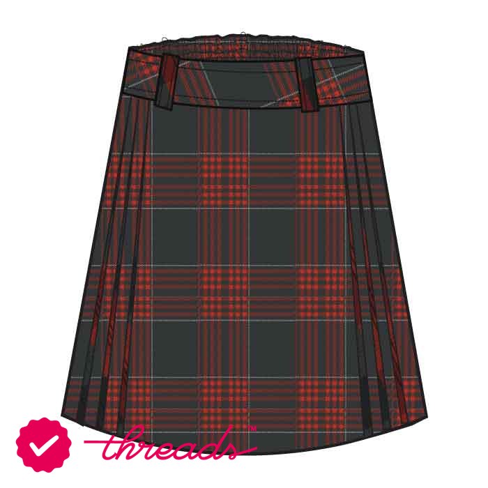 Girls Knee Skirt - Red/Grey - Grade 5-12 - GEMS Legacy School - Dubai