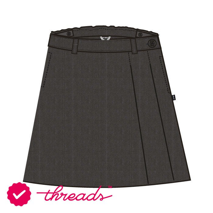 Girls Knee Skirt - Dark Grey - Grade 6-Grade 12 - The Millennium School - Dubai