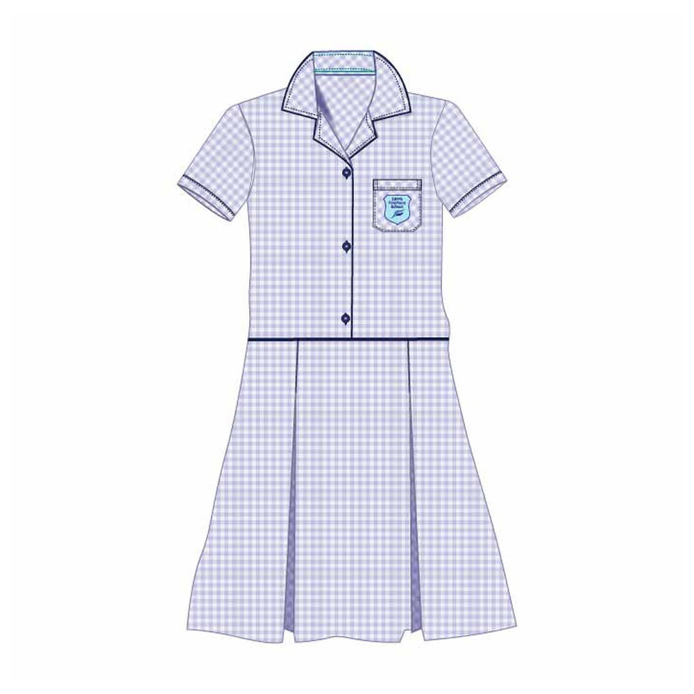 Girls Summer Dress - Blue Checked - GEMS FirstPoint School