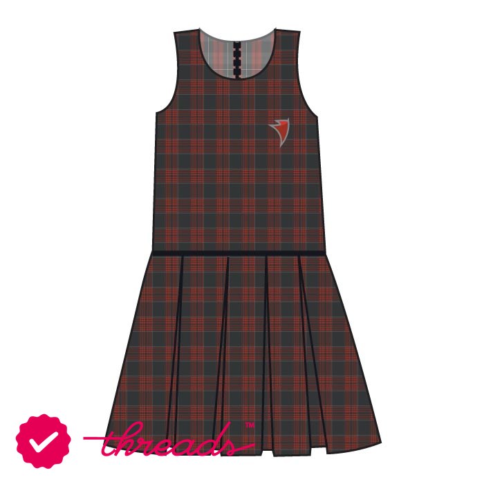 Girls Pinafore Plaid - Red/Grey - Grade 1-4 - GEMS Legacy School - Dubai
