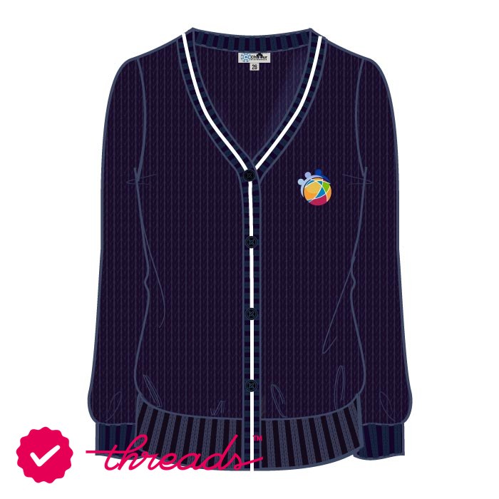Girls Cardigan - Navy/Sand - GEMS International School