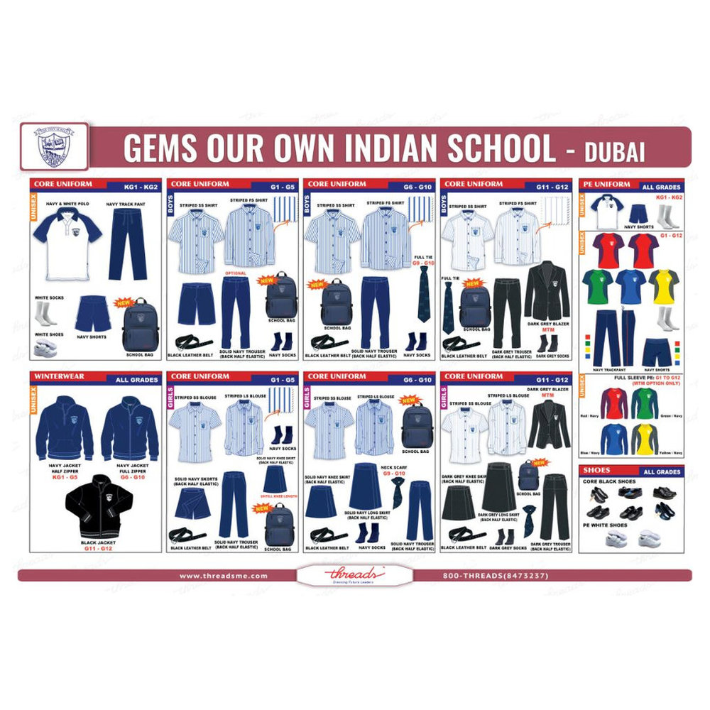 Unisex Jackets - Navy - Grade 6-Grade 10 - GEMS Our Own Indian School - Dubai