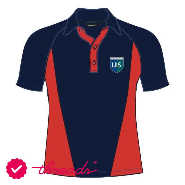 Unisex PE Polo Shirt - Navy/ Red - GEMS United Indian School - Abu Dhabi