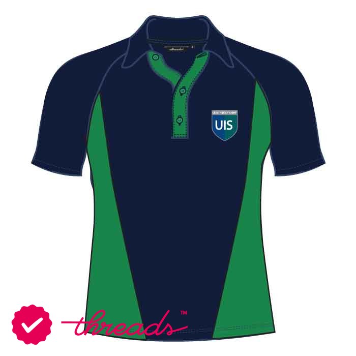 Unisex PE Polo Shirt - Navy/Green - GEMS United Indian School - Abu Dhabi