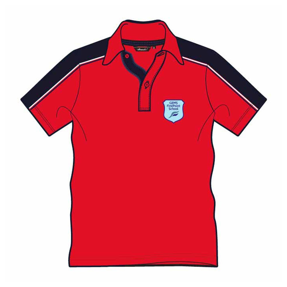 Unisex PE Polo Shirt - Red - GEMS FirstPoint School