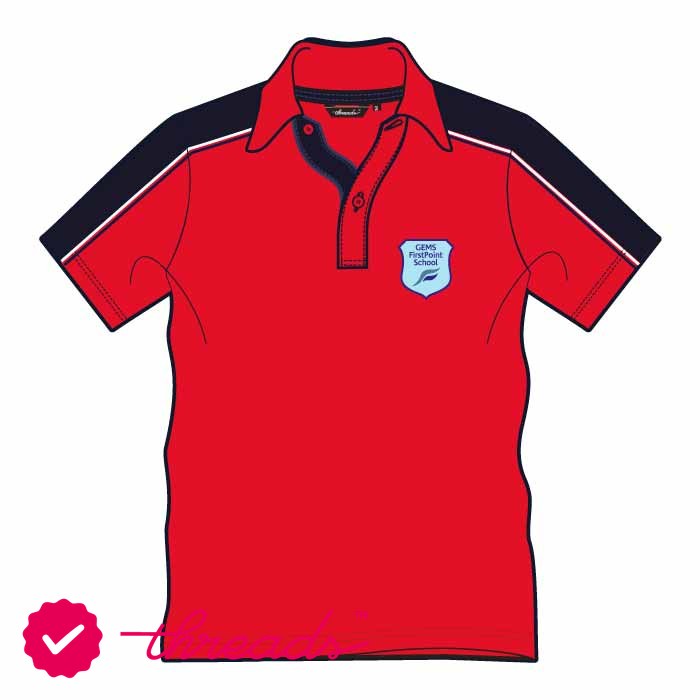 Unisex PE Polo Shirt - Red - GEMS FirstPoint School