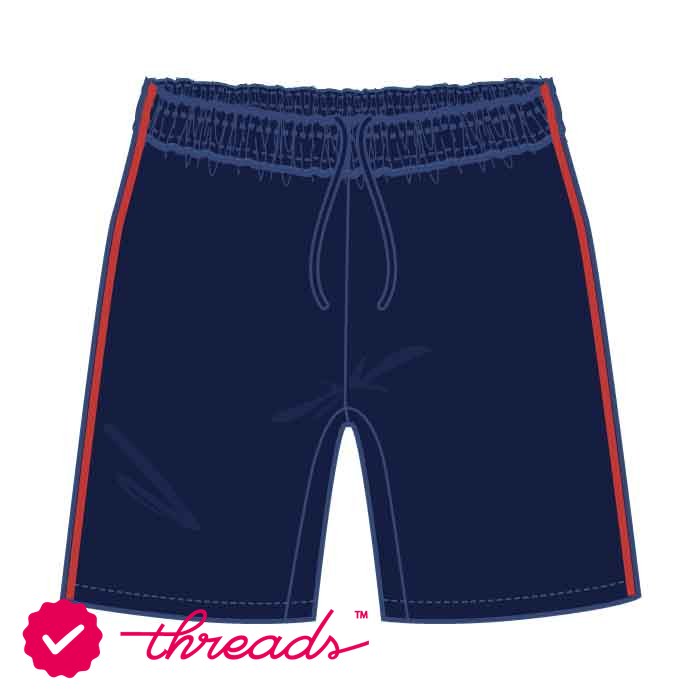 Unisex PE Shorts - Assorted - Navy/Red - The Millennium School - Dubai