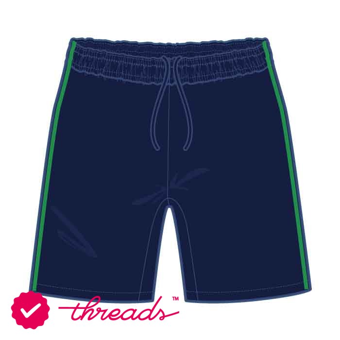 Unisex PE Shorts - Assorted - Navy/Green - The Millennium School - Dubai