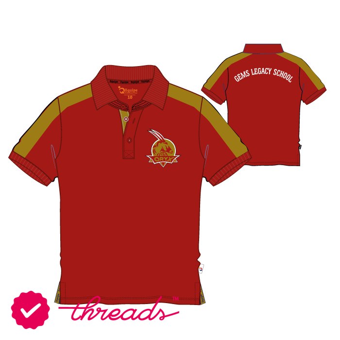 Unisex PE Polo Shirt - Red Gold - GEMS Legacy School - Dubai