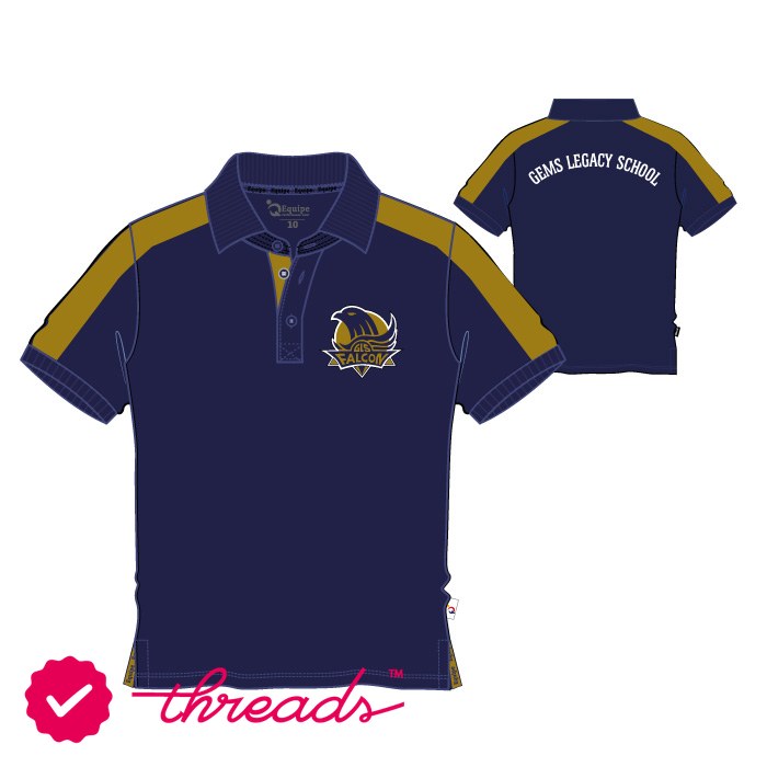 Unisex PE Polo Shirt - Navy Gold - GEMS Legacy School - Dubai