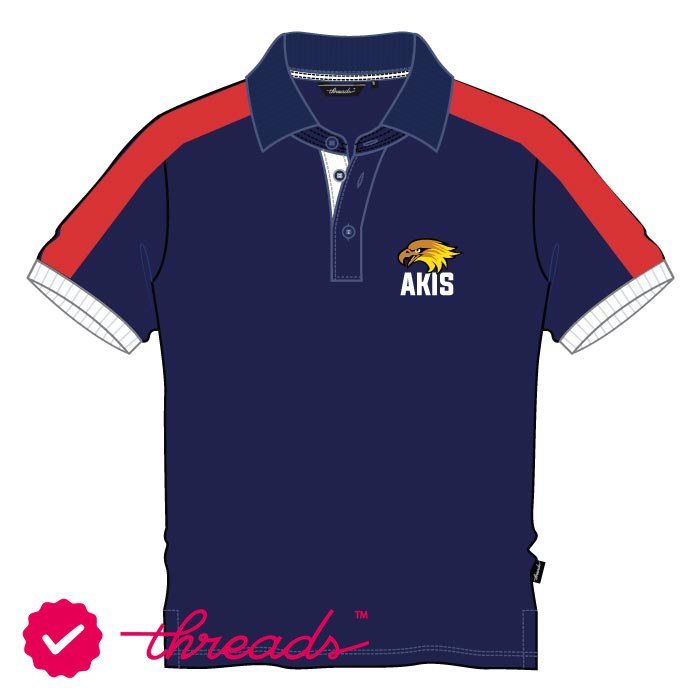 Unisex PE Polo Shirt - Navy Red - Grades 1-5 - GEMS Al Khaleej International School