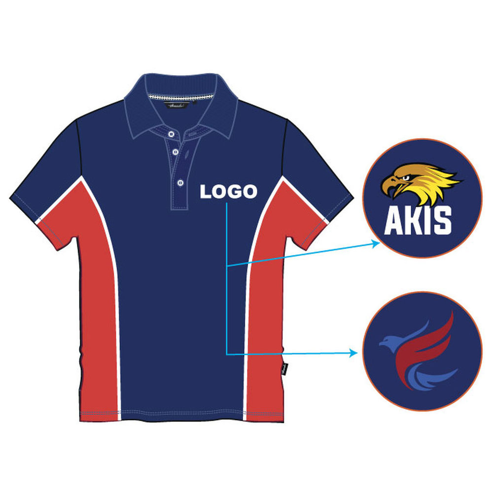Unisex Short Sleeve PE Polo Shirt - Navy Red - Grades 6-11 - GEMS Al Khaleej International School