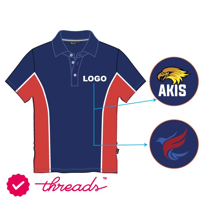Unisex Short Sleeve PE Polo Shirt - Navy Red - Grades 6-11 - GEMS Al Khaleej International School