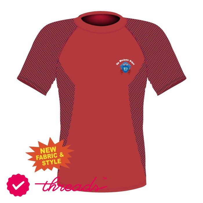 Unisex PE Polo Shirt - Red/Navy - The Winchester School - Jebel Ali