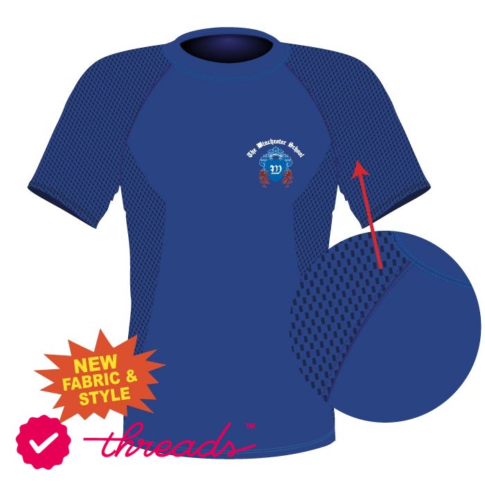 Unisex PE Polo Shirt - Blue/Navy - The Winchester School - Jebel Ali