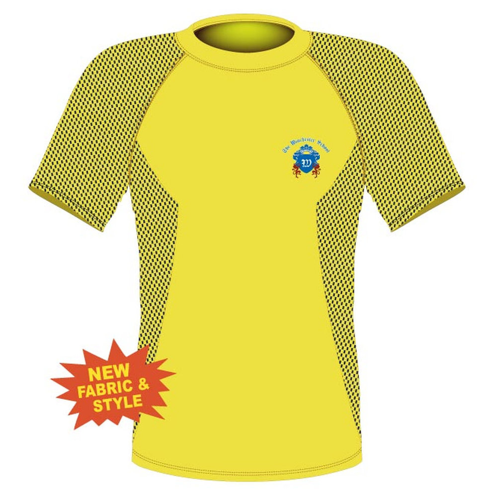 Unisex PE Polo Shirt Sls - Yellow/Navy - The Winchester School - Jebel Ali