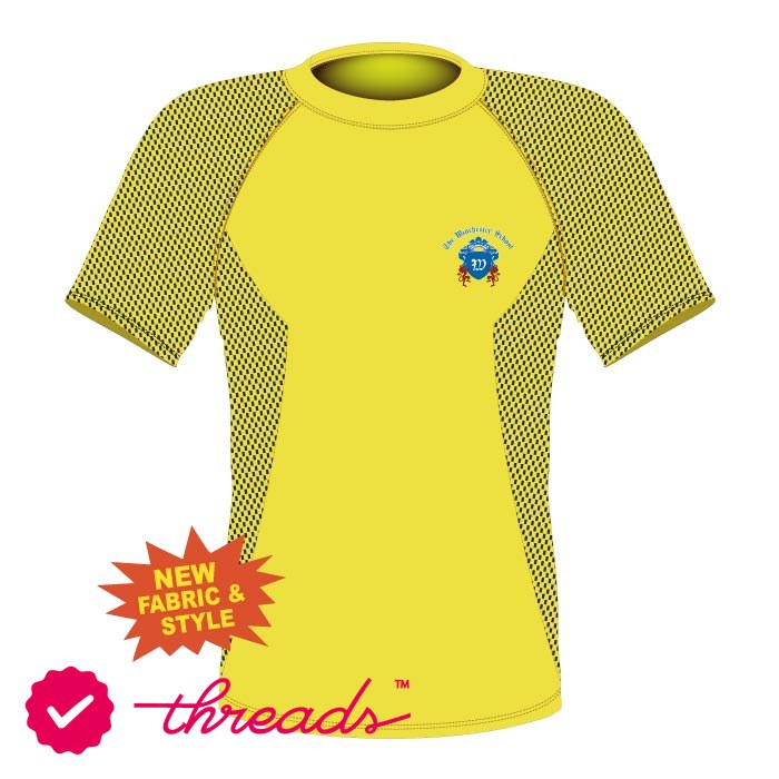 Unisex PE Polo Shirt Sls - Yellow/Navy - The Winchester School - Jebel Ali