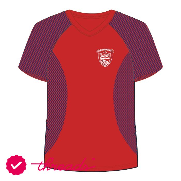 Girls Girls PE T-Shirt - Red - Grade 1-Grade 12 - GEMS Our Own English High School - Sharjah