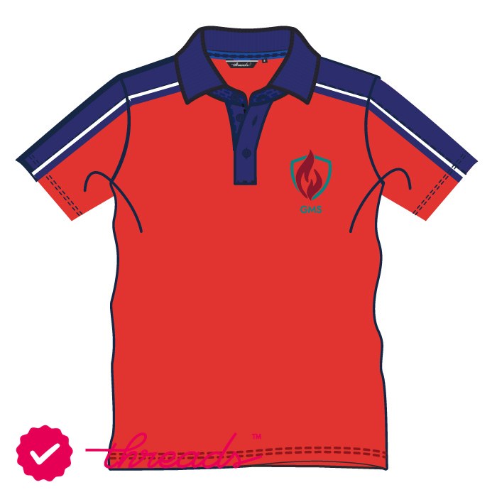 Unisex PE Polo Shirt - Red - The Millennium School - Dubai