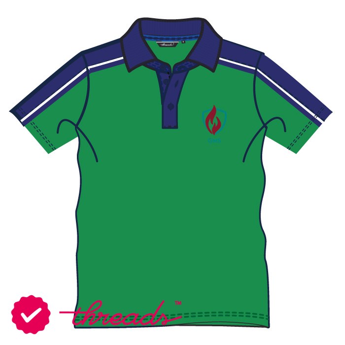 Unisex PE Polo Shirt - Green - The Millennium School - Dubai