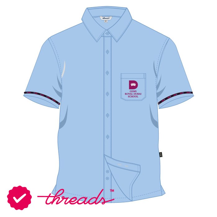 Boys Short Sleeve Shirt - Blue - Grades 1-6 - GEMS Royal Dubai School