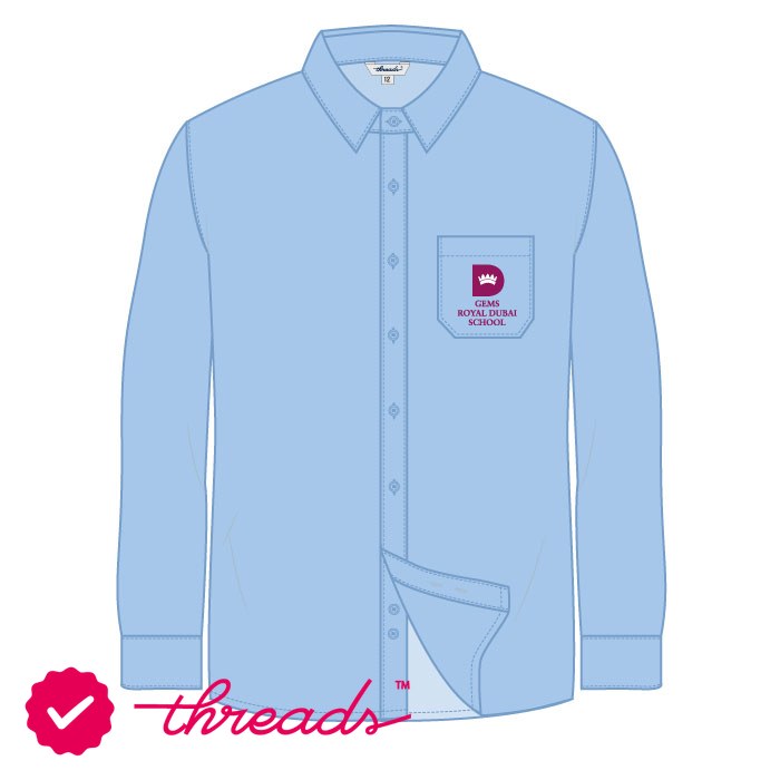 Boys Full Sleeve Shirt - Blue - Grades 1-6 - GEMS Royal Dubai School