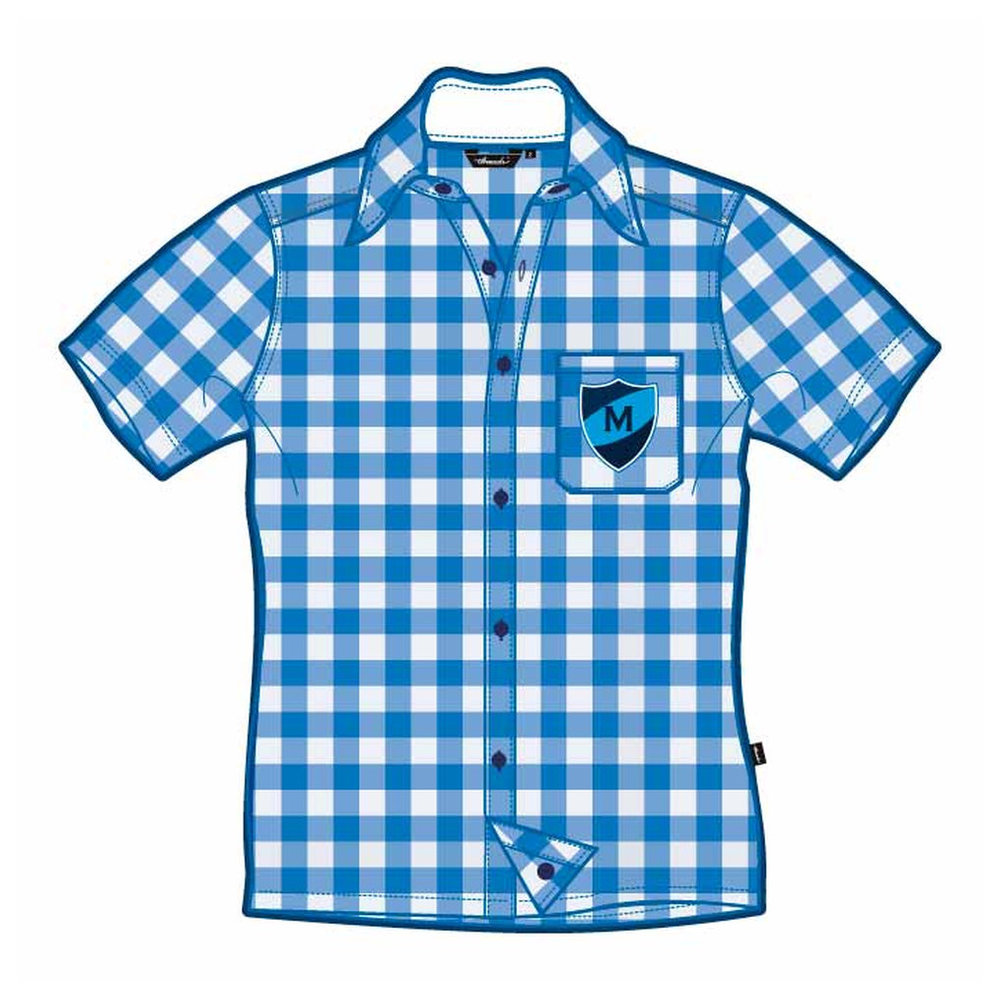 Unisex Short Sleeve Shirt Checked - Light Blue - Years 3-6 - GEMS Metropole School - Motor City