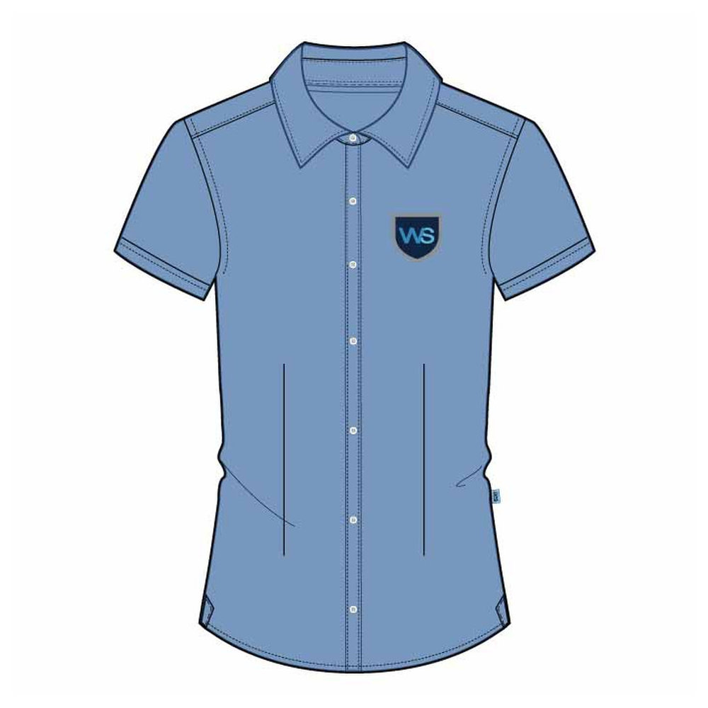 SS Button Up Blouse - Blue - Grade 1-6 - GEMS Westminster School - Ras Al Khaimah