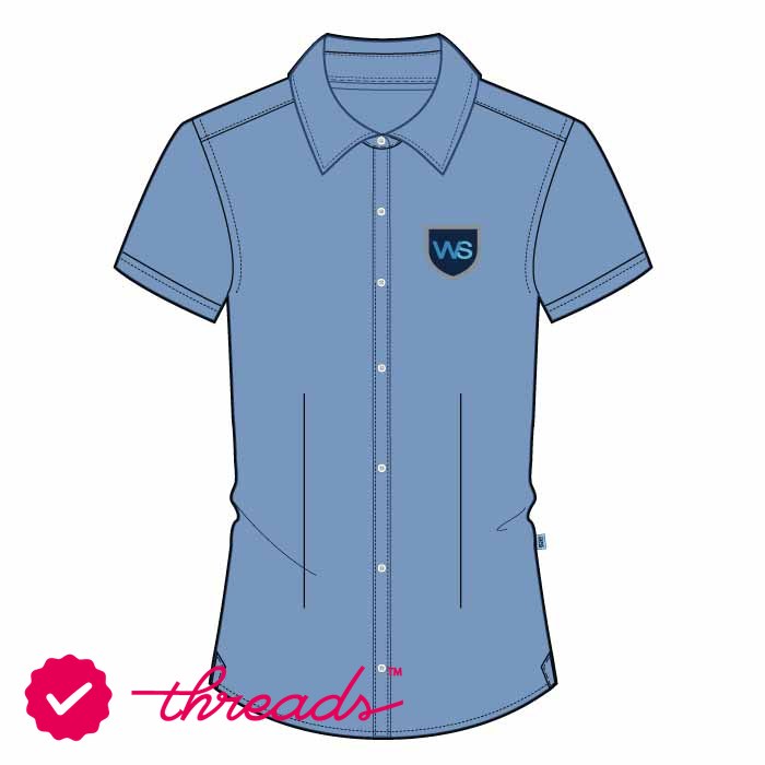 SS Button Up Blouse - Blue - Grade 1-6 - GEMS Westminster School - Sharjah