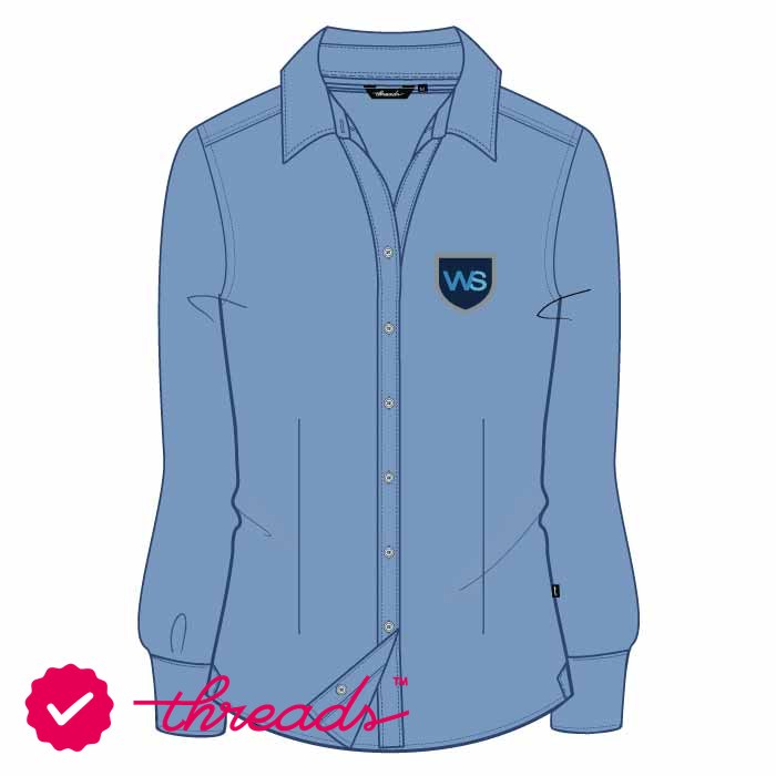 FS Full Sleeve Button Up Blouse - Blue - Grades 1-6 - GEMS Westminster School - Sharjah