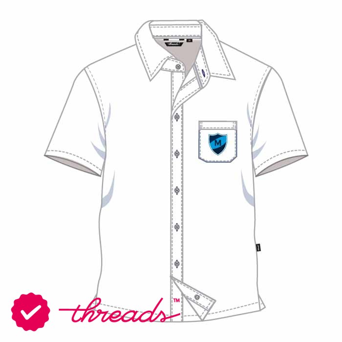 Boys Short Sleeve Shirt - White - Years 10-13 - GEMS Metropole School - Motor City