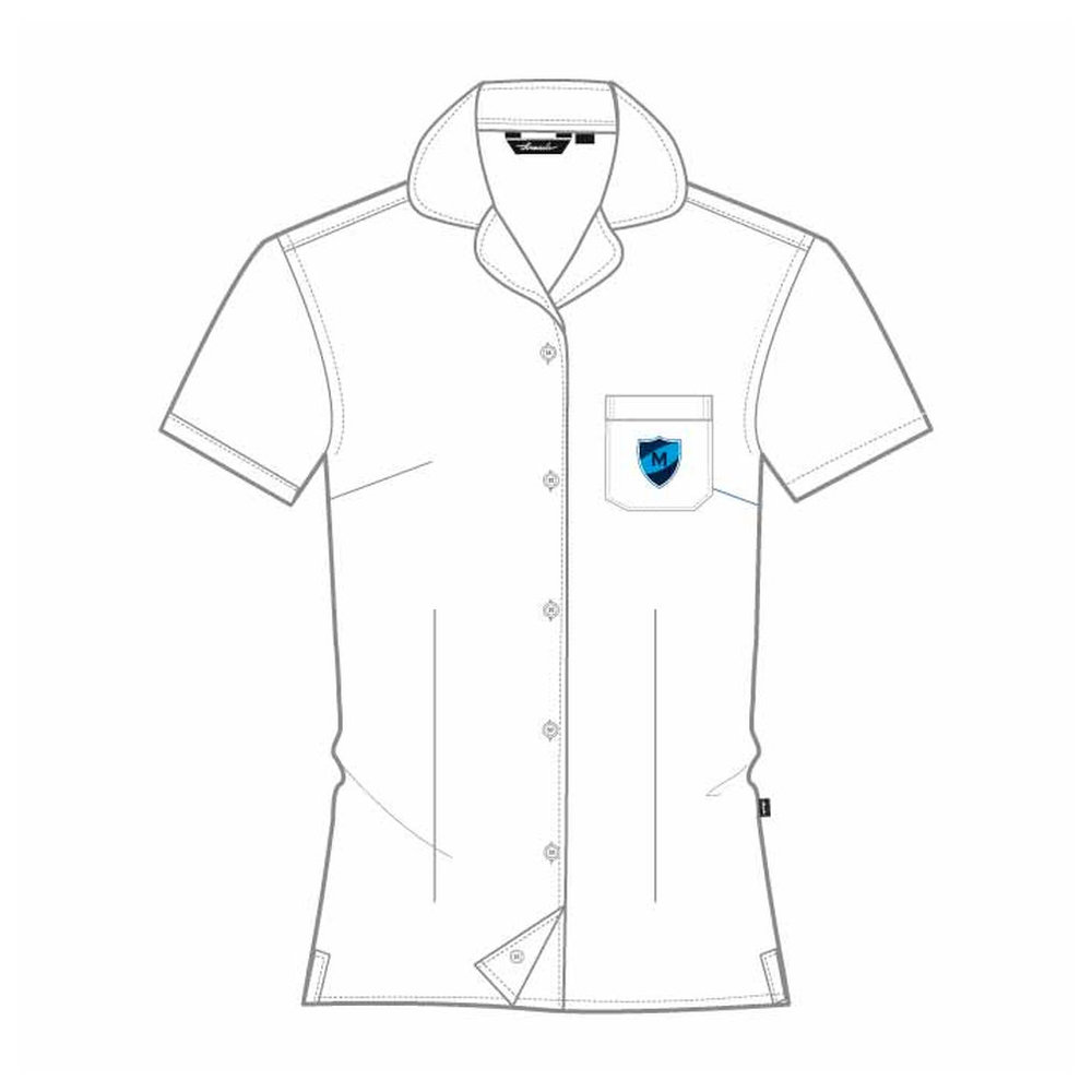 Girls Short Sleeve Blouse - White - Yr 10-13 - GEMS Metropole School - Motor City