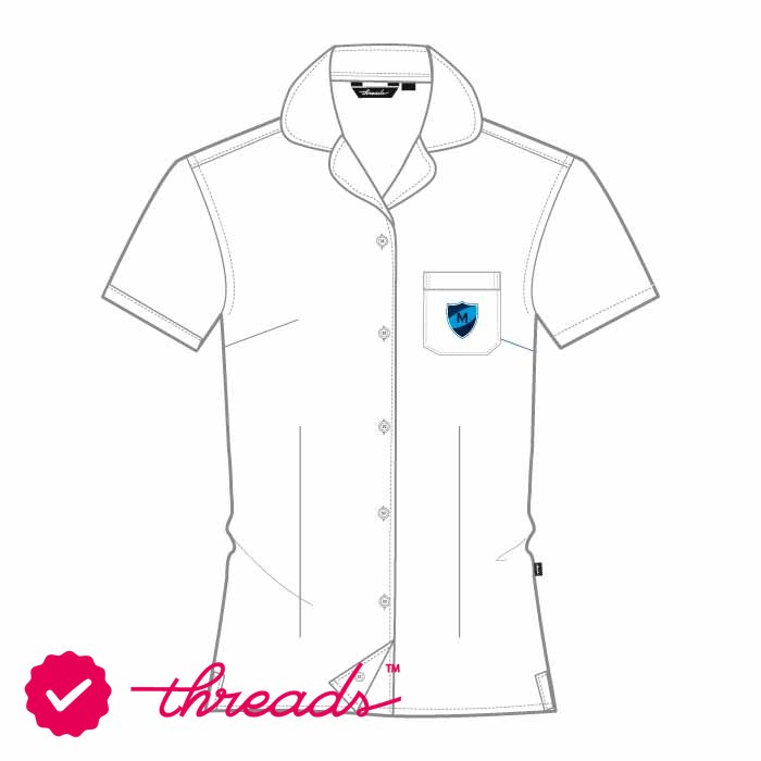 Girls Short Sleeve Blouse - White - Yr 10-13 - GEMS Metropole School - Motor City