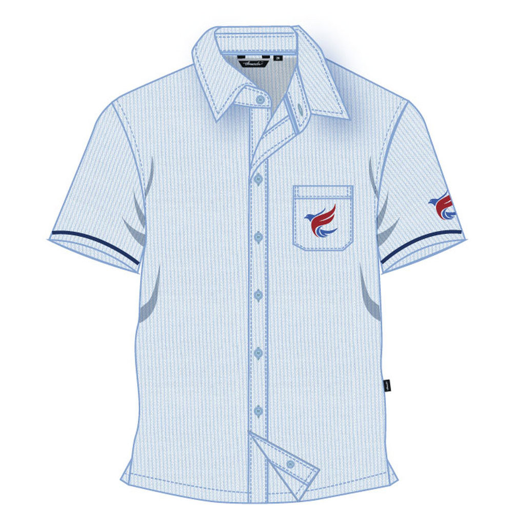 Boys Short Sleeve Shirt Stripe - Light Blue - Grades 1-5 - GEMS Al Khaleej International School