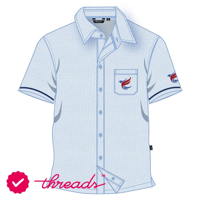 Boys Short Sleeve Shirt Stripe - Light Blue - Grades 1-5 - GEMS Al Khaleej International School