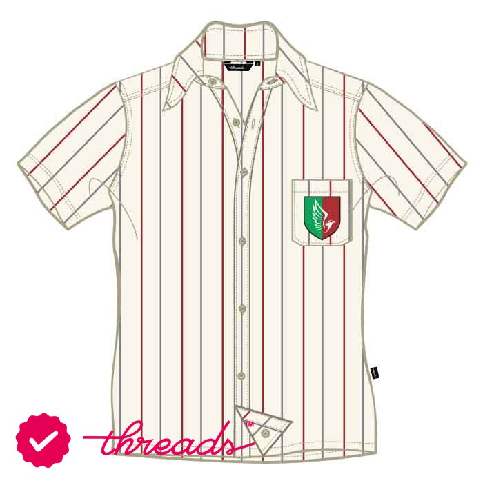 Boys Short Sleeve Shirt Stripe - Red Grey - Grades 1-6 - GEMS Al Barsha National School