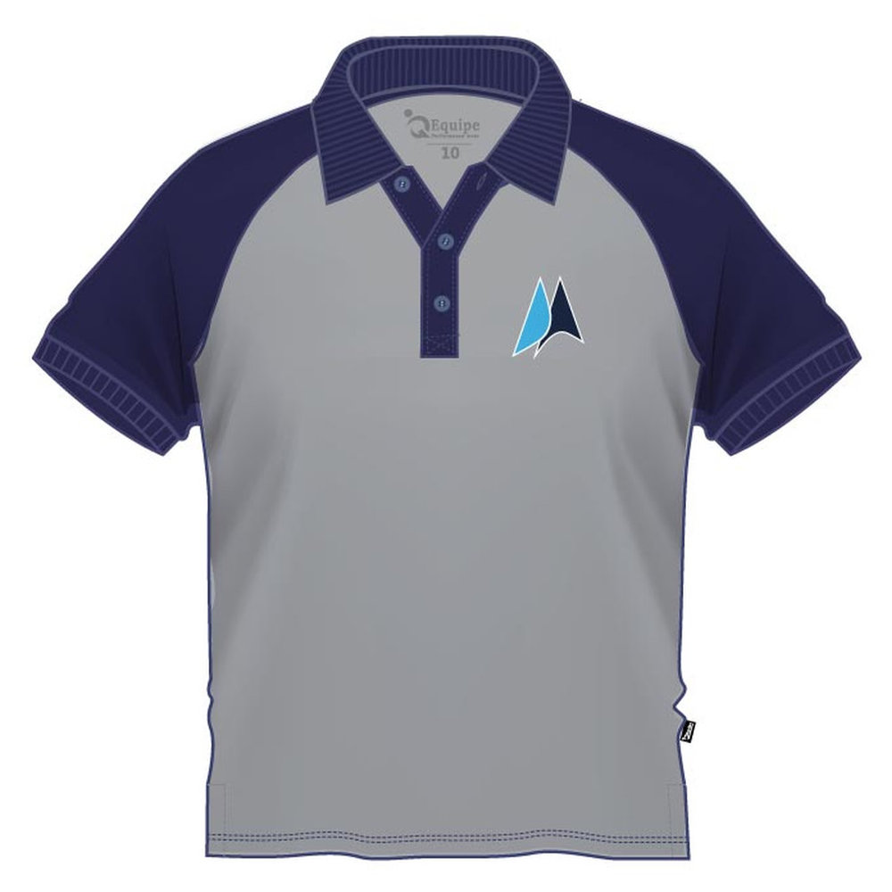 Unisex Short Sleeve Polo Shirt - Grey Navy - Kindergarten-Grade 5 - GEMS American Academy - Abu Dhabi