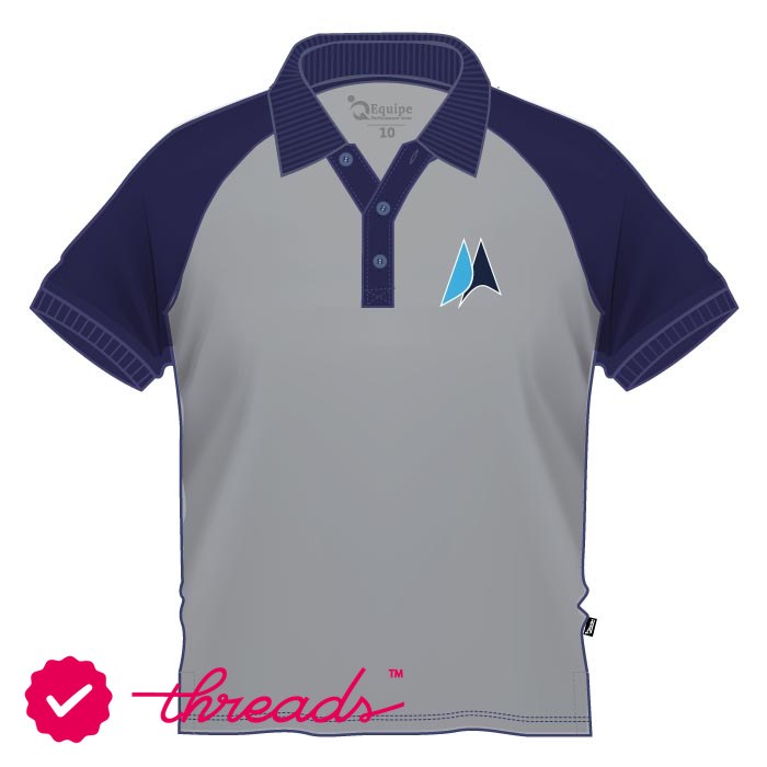Unisex Short Sleeve Polo Shirt - Grey Navy - Kindergarten-Grade 5 - GEMS American Academy - Abu Dhabi