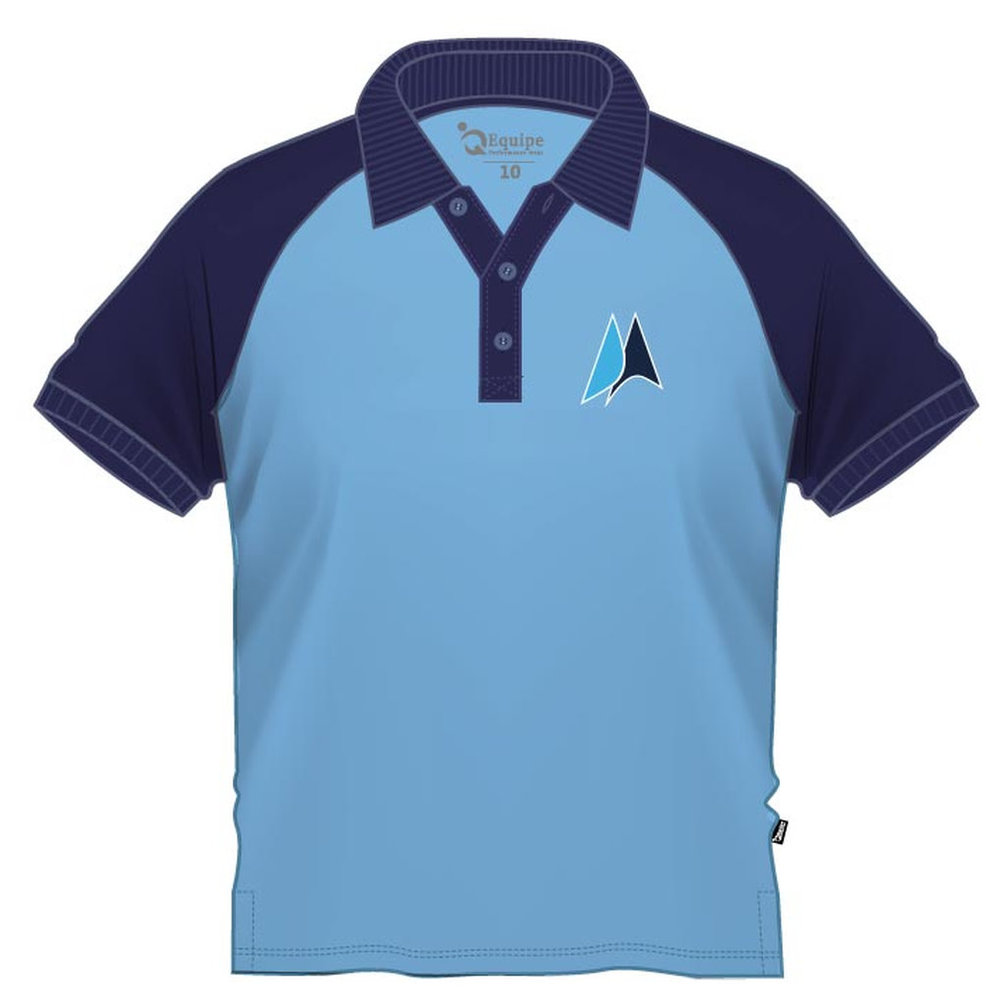 Unisex Short Sleeve Polo Shirt - Light Blue Navy - Grades 6-8 - GEMS American Academy - Abu Dhabi