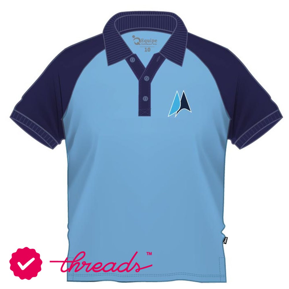 Unisex Short Sleeve Polo Shirt - Light Blue Navy - Grades 6-8 - GEMS American Academy - Abu Dhabi