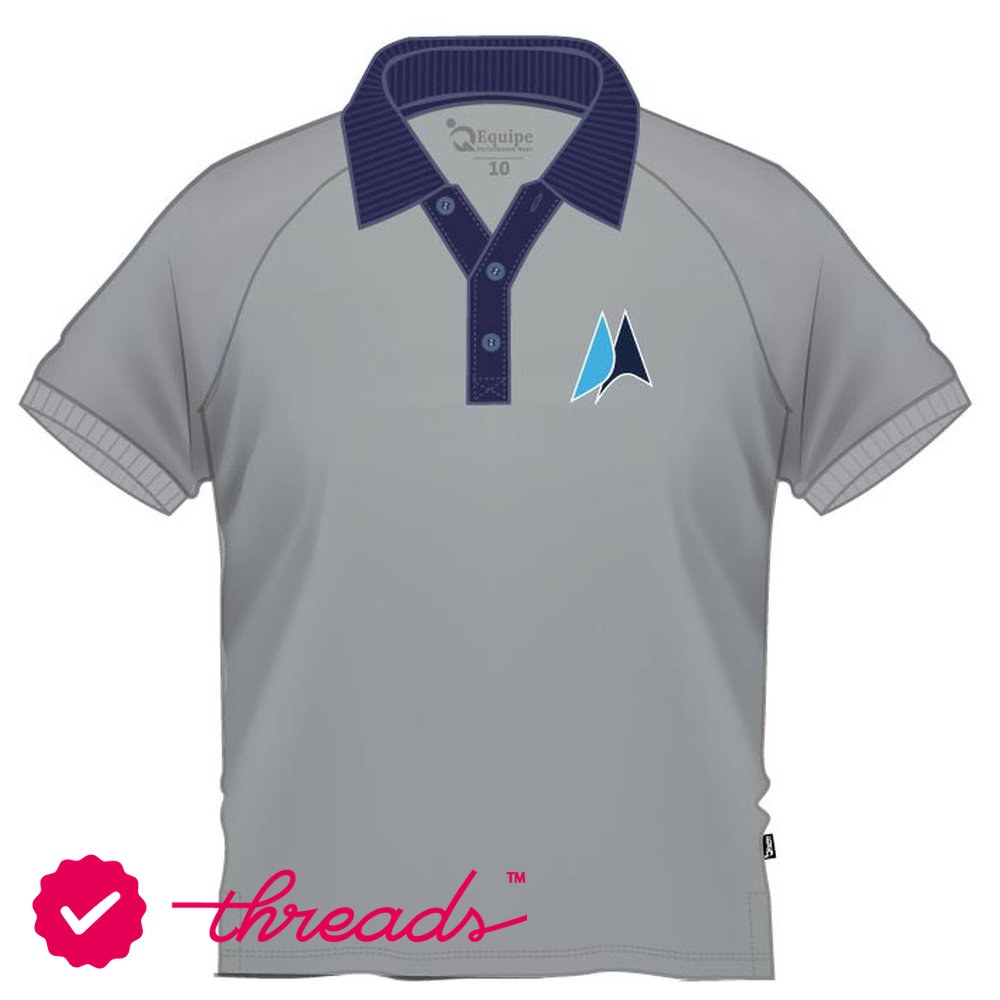 Unisex Short Sleeve Polo Shirt - Grey Navy - Grades 9-12 - GEMS American Academy - Abu Dhabi