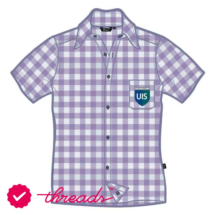 Boys Short Sleeve Shirt Checked - Lilac - Grades 1-6 - GEMS United Indian School - Abu Dhabi