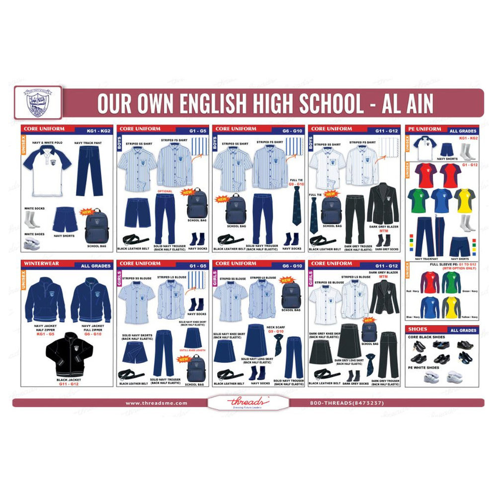 Boys Short Sleeve Shirt Stripe - White Blue - Grades 11-12 - GEMS Our Own English High School - Al Ain